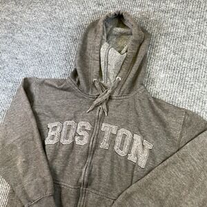New York Popular Kids Size XL Sweatshirt Boston Gray Zip Up Hoodie Read
